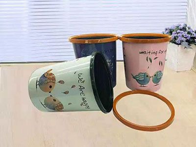 大号环保pp压圈垃圾桶卡通垃圾桶纸篓5027E1后空