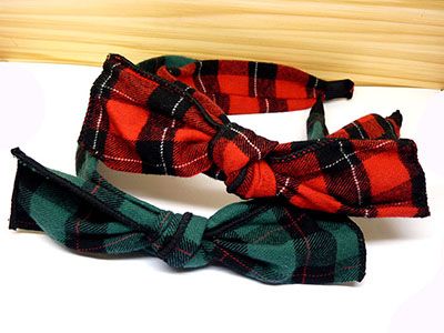 布艺发箍创意蝴蝶结头箍韩版条纹格子时尚发饰头饰批发B10-3-3