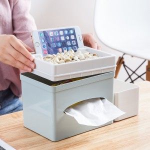日式多功能桌面餐巾纸手机零食盒客厅抽纸盒