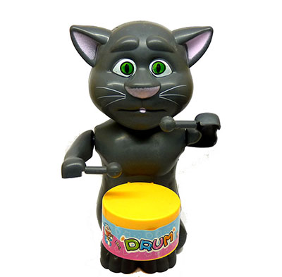汤姆猫儿童喜爱热卖地摊玩具上劲上弦打鼓卡通动物396-6E11-1-1