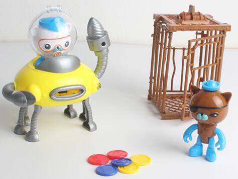 海底小纵队儿童模型章鱼弹射玩具海底探险队过家家玩具E6-3-3