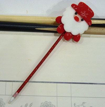 创意卡通圣诞系列硬杆圆珠笔学生文具-原始圣诞老人