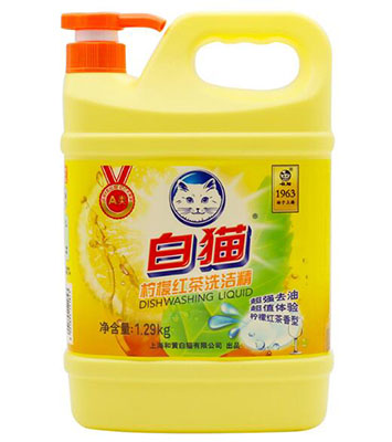 1.29kg白猫柠檬红茶洗洁精大桶餐具水果洗洁精