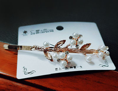 珍珠发夹边夹少女发卡顶夹韩国网红一字夹鸭嘴夹成人头饰刘海夹子b9-3-2