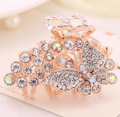 大码日韩发饰水钻头头饰头发夹子发抓夹大号马尾卡子盘发抓卡B9-1-4