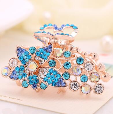 大码日韩发饰水钻头头饰头发夹子发抓夹大号马尾卡子盘发抓卡B9-1-4