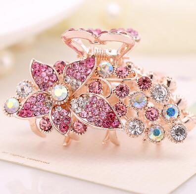 大码日韩发饰水钻头头饰头发夹子发抓夹大号马尾卡子盘发抓卡B9-1-4