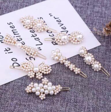 网红发卡边夹刘海夹头饰简约个少女珍珠发夹韩版一字夹B8-1-2