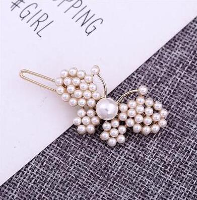 网红发卡边夹刘海夹头饰简约个少女珍珠发夹韩版一字夹B8-1-2