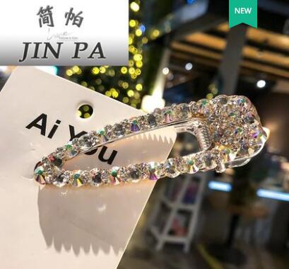 水晶发夹水钻高档镶钻大号韩版一字夹网红刘海夹韩式发卡发饰头饰  B7-3-4