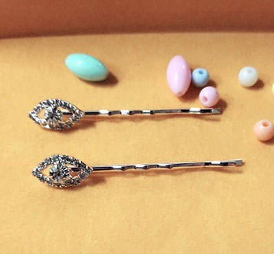 2个合金水钻一字流海夹 小卡子 边夹 对夹B9-1-3