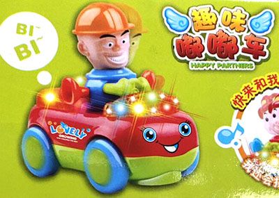 抖音同款网红光头强玩具车电动灯光音乐万向儿童玩具E7-3-3