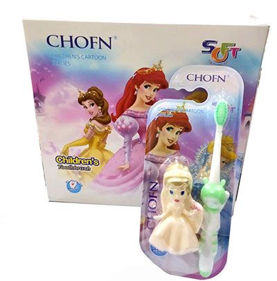 儿童软毛牙刷 儿童牙刷送儿童娃娃666E4-4-4