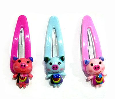 （3个装）儿童卡通bb发夹彩色可爱发卡甜美边夹发饰头饰B4-1-3