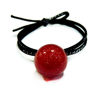 48号韩国简约文字大红水晶头绳成人发绳B2-4-2