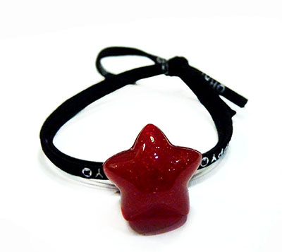 48号韩国简约文字大红水晶头绳成人发绳B2-4-2