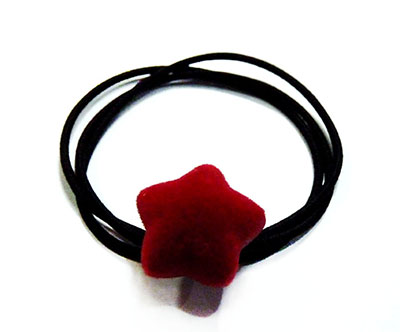 11号韩国简约磨砂毛五角星头绳成人发B3-4-2