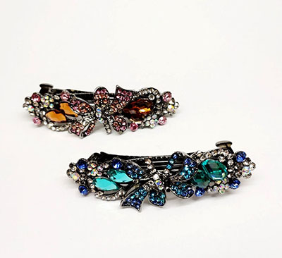 新款大号韩国捷克钻水晶夹弹簧夹盘头饰品顶夹马尾夹C5-2-4