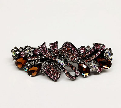 新款大号韩国捷克钻水晶夹弹簧夹盘头饰品顶夹马尾夹C5-2-4