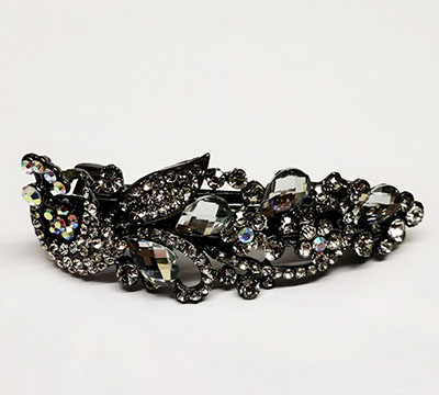 新款大号韩国捷克钻水晶夹弹簧夹盘头饰品顶夹马尾夹C5-2-4