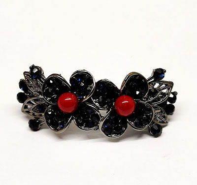 韩版水晶发夹古色饰品发饰蝴蝶结合金水钻弹簧夹 C5-2-3