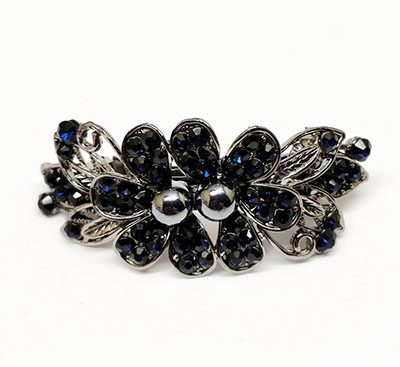 韩版水晶发夹古色饰品发饰蝴蝶结合金水钻弹簧夹C5-2-3