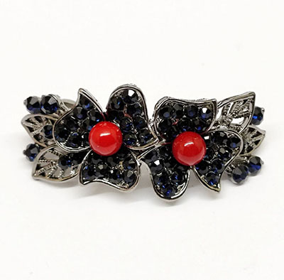 韩版水晶发夹古色饰品发饰蝴蝶结合金水钻弹簧夹 C5-2-3