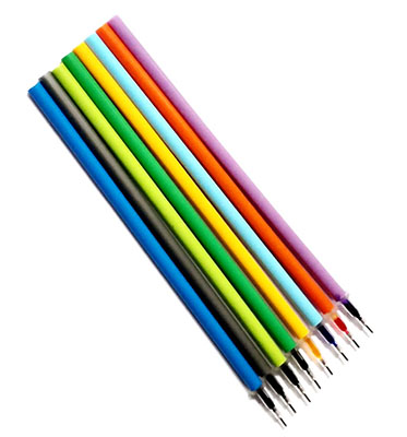 七彩荧光色小学生中性笔笔笔芯 中性笔摩易消0.38mm