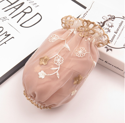 2号蕾丝袖套女士韩版秋冬季新款护袖手袖刺绣花朵套袖短款羽绒服袖筒e10-1-2