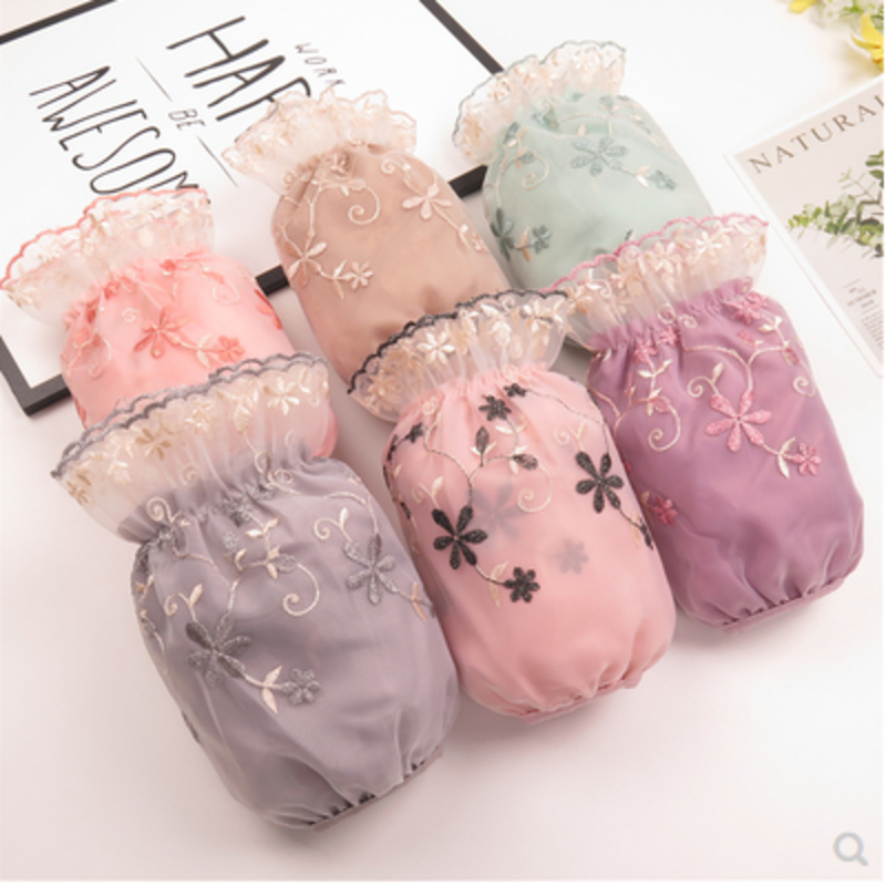 3号蕾丝袖套女士韩版秋冬季新款护袖手袖刺绣花朵套袖短款羽绒服袖筒e11-1-2