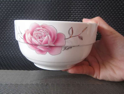 景德镇陶瓷5英寸护边小吃饭米线面喝粥汤碗可微波炉骨瓷