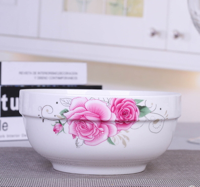 景德镇陶瓷5英寸护边小吃饭米线面喝粥汤碗可微波炉骨瓷