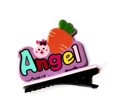 立体双面儿童发夹亚克力卡通小孩英文字母女童头发饰发卡边夹(单支)C5-1-6