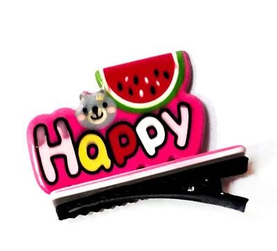 立体双面儿童发夹亚克力卡通小孩英文字母女童头发饰发卡边夹(单支)C5-1-6