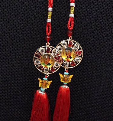 圆牌水钻元宝汽车挂件车载后视镜吊坠平安符B1-1-2