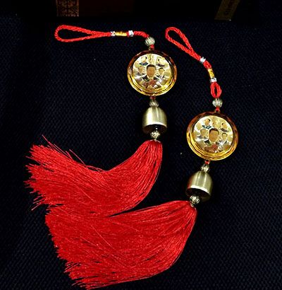 纯铜铃汽车挂件毛主席像车饰挂件保平安车载车上车内后视镜吊坠B1-1-2