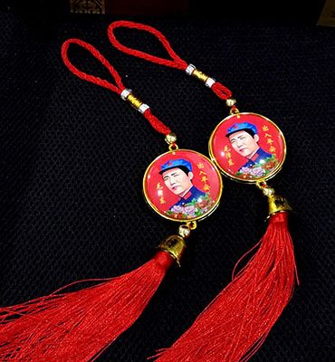 红底圆牌汽车挂饰车内吊挂件吊坠车载件挂后视镜挂件仙摆六c2-2-1