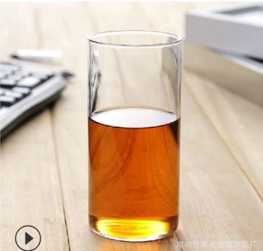 原价2.15元（秒杀） 大号单层杯水杯 耐热加厚直身圆玻璃杯300ml
