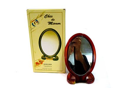 秒杀(B013)元店批发6寸椭圆形茶色双面镜 化妆镜子八A6-2-3