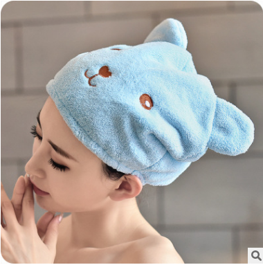 卡通擦头干发帽 浴帽可爱通用加厚大众头发速干包头巾小熊干发帽八B30-3-2