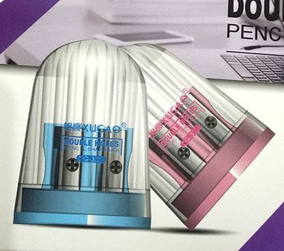 创意鸟笼彩色造型双孔卷笔刀 削笔器削笔刨学生用品---327A28-3-2