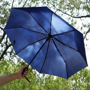 商务雨伞 太阳伞8股 三折全自动素色碰击布伞