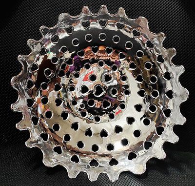 大号摔不破电镀镂空水果盘零食收纳篮水果盆圆形水果篮八B30-4-1