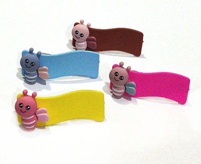 雅风撞色软陶花朵发夹韩国超可爱少女糖果色bb夹刘海夹边夹C5-1-6