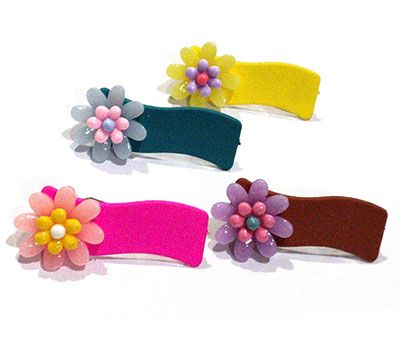 雅风撞色软陶花朵发夹韩国超可爱少女糖果色bb夹刘海夹边夹C5-1-6