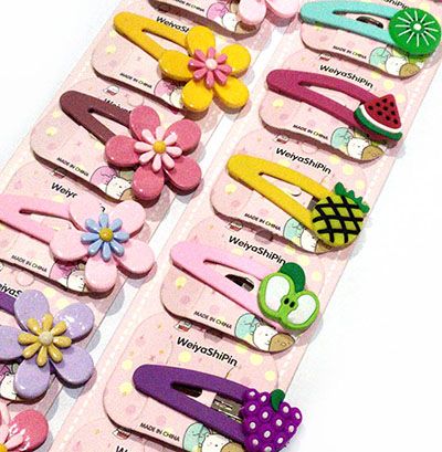 雅风撞色软陶花朵发夹韩国超可爱少女糖果色bb夹刘海夹边夹C5-1-6