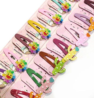 雅风撞色软陶花朵发夹韩国超可爱少女糖果色bb夹刘海夹边夹C5-1-6