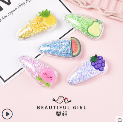 流沙水果发夹宝宝头饰公主小童韩国可爱bb夹网红少女发卡发饰儿童C5-1-6