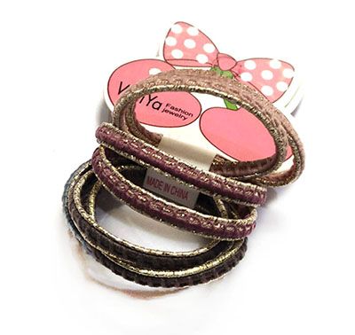 5支装金丝混色细发绳发圈束发 新款