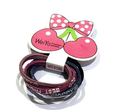 韩版6根装字母头绳橡皮筋发绳发饰网红韩国女头饰皮筋六C6-4-3